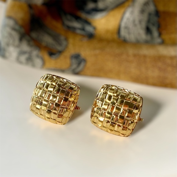 Vintage Butler FAC gold weave earrings 🇨🇦 - Picture 4 of 7